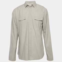 Dior Homme Grey Cotton Long Sleeve Shirt L