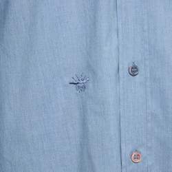Pre Owned Dior Homme Blue Cotton Slim Fit Shirt L