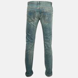Pre Owned Dior Homme Blue Faded Denim Regular Fit Jeans L Waist 33"