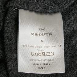 Dior Homme Dark Grey Wool Crew Neck Long Sleeve Sweater S