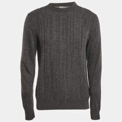 Dior Homme Dark Grey Wool Crew Neck Long Sleeve Sweater S