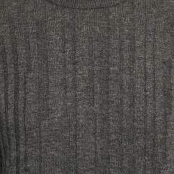 Dior Homme Dark Grey Wool Crew Neck Long Sleeve Sweater S