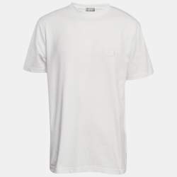 Dior Homme White CD Embroidered Cotton Jersey Crewneck T-Shirt M
