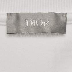 Dior Homme White CD Embroidered Cotton Jersey Crewneck T-Shirt M