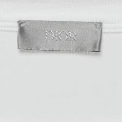 Dior Homme White Printed Jersey Crewneck T-Shirt XS
