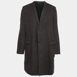 Dior Homme Black Cashmere Felt Coat XXL