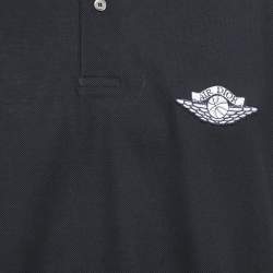 Pre Owned Dior Homme x Jordon Navy Blue Air Dior Applique Pique Polo T-Shirt XL