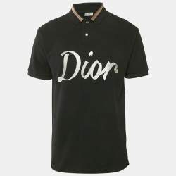 Dior Homme Black Logo Embroidered Piqué  Polo T-Shirt M