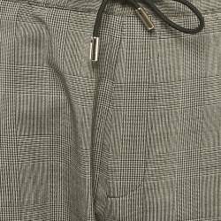 Pre Owned Dior Homme Grey Prints Of Wales Wool Drawstring Jogger Pants