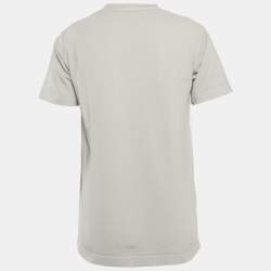 Pre Owned Dior Homme X Shawn Stussy Grey Logo Print Cotton T-shirt XS