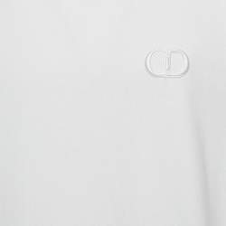 Pre Owned Dior Homme White CD Embroidered Cotton Jersey T-Shirt L