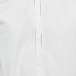 Pre Owned Dior Homme White Contrast Stitch Cotton Long Sleeve Shirt L