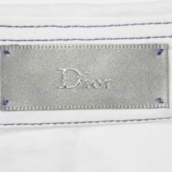 Pre Owned Dior Homme White Contrast Stitch Cotton Long Sleeve Shirt L