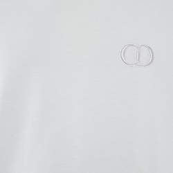 Pre Owned Dior Homme White Logo Embroidery Cotton Crew Neck T-Shirt S
