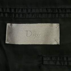 Pre Owned Dior Homme Navy Blue Wool Frayed Collar Blazer S