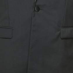 Pre Owned Dior Homme Navy Blue Wool Frayed Collar Blazer S