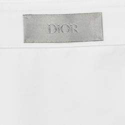 Pre Owned Dior Homme White Collar Embroidered Cotton Shirt XXL