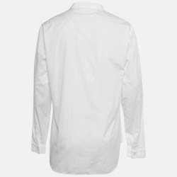 Pre Owned Dior Homme White Collar Embroidered Cotton Shirt XXL