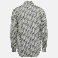 Pre Owned Dior Homme Grey Oblique Cotton Oversized Shirt S