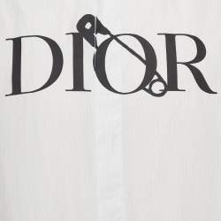 Pre Owned Dior Homme Logo Print Striped Cotton Shirt XL