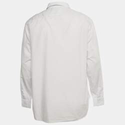 Pre Owned Dior Homme Logo Print Striped Cotton Shirt XL
