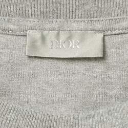 Pre Owned Dior Homme Grey Melange Logo Embroidered Jersey T-Shirt S