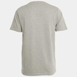 Pre Owned Dior Homme Grey Melange Logo Embroidered Jersey T-Shirt S