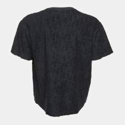 Pre Owned Dior Homme Black Terry Oblique T-Shirt XL