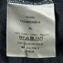 Pre Owned Dior Homme Black Terry Oblique T-Shirt XL