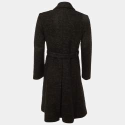 Pre Owned Dior Homme Black Wool & Mohair Double Breasted Coat S