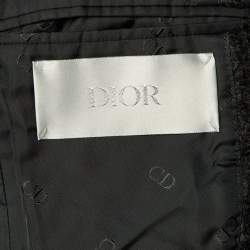Pre Owned Dior Homme Black Wool & Mohair Double Breasted Coat S