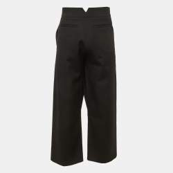 Pre Owned Dior Homme Black Wool Wrap Wide Leg Trousers S