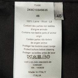 Pre Owned Dior Homme Black Wool Wrap Wide Leg Trousers S