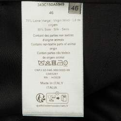 Pre Owned Dior Homme Black Wool & Silk Pleated Flared Pants S
