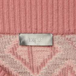 Pre Owned Dior Homme X Cactus Jack Pink CD Diamond Wool & Cashmere Sweater S