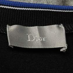 Pre Owned Dior Homme Grey Jersey Contrast Detail Crew Neck T-Shirt M