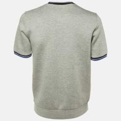 Pre Owned Dior Homme Grey Jersey Contrast Detail Crew Neck T-Shirt M