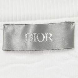 Pre Owned Dior Homme White Oblique Terry Cotton T-Shirt M