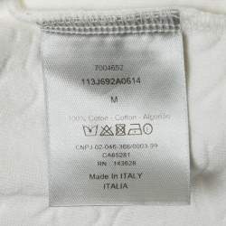 Pre Owned Dior Homme White Oblique Terry Cotton T-Shirt M