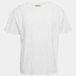 Pre Owned Dior Homme White Oblique Terry Cotton T-Shirt M