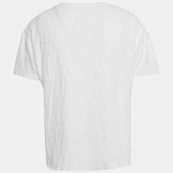 Pre Owned Dior Homme White Oblique Terry Cotton T-Shirt M