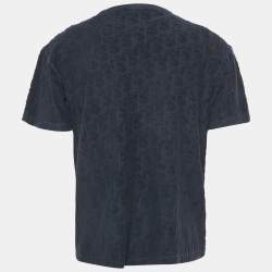 Pre Owned Dior Homme Blue Oblique Terry Cotton T-Shirt S