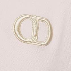 Pre Owned Dior Homme Pink CD Embroidered Pique Polo T-Shirt 3XL