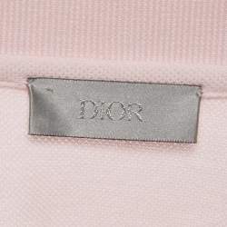 Pre Owned Dior Homme Pink CD Embroidered Pique Polo T-Shirt 3XL