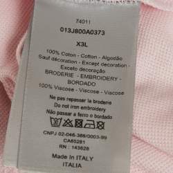 Pre Owned Dior Homme Pink CD Embroidered Pique Polo T-Shirt 3XL