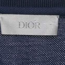 Pre Owned Dior Homme Blue CD Embroidered Pique Polo T-Shirt XXL