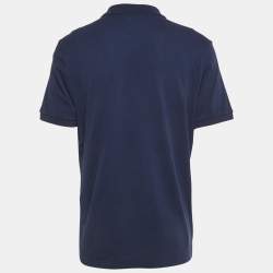 Pre Owned Dior Homme Blue CD Embroidered Pique Polo T-Shirt XXL