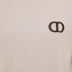 Pre Owned Dior Homme Lavender CD Icon Embroidered Cotton T-Shirt L
