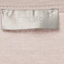 Pre Owned Dior Homme Lavender CD Icon Embroidered Cotton T-Shirt L