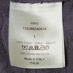 Pre Owned Dior Homme Blue Oblique Terry Cotton Relaxed Fit T-Shirt L